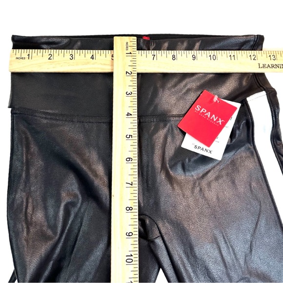 SPANX Women’s Faux Leather Stripe Leggings Size: S Color: Black/White NWT. - Picture 9 of 16
